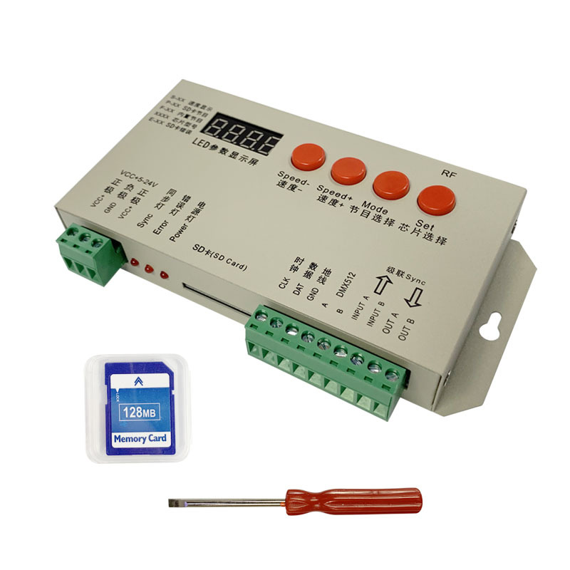 LED全彩幻彩控制器K1000S无线射频遥控5V-24V跑马流水灯光调光器